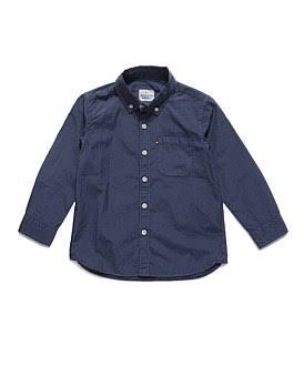 David Jones Academy Rookie Frank Poplin Shirt (Boys 2-7) in Navy, Size 2 Y