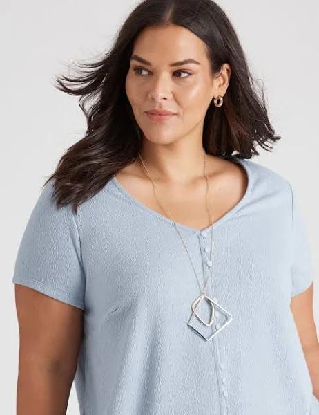 Autograph - Plus Size - Womens Tops - Knitwear Textured Button Top