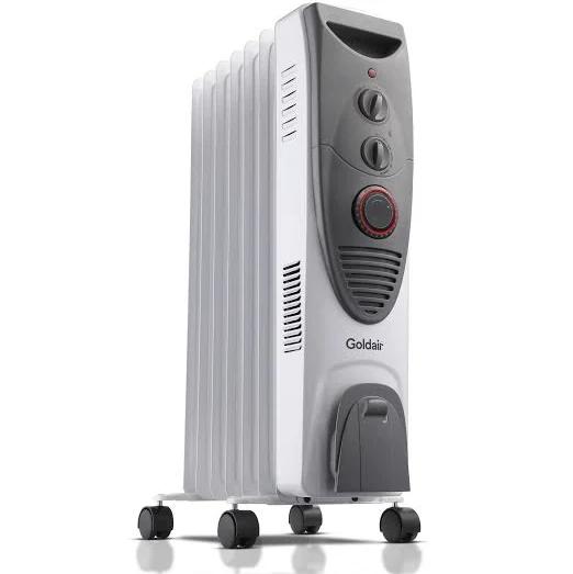 Goldair 7 Fin Oil Column Heater w/ Timer/Fan 1900W White