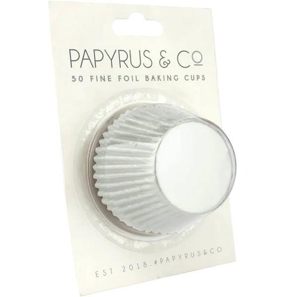 White Foil Cupcake Baking Cups Standard 50mm