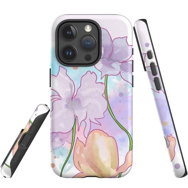 For iPhone 15 Pro Max Case, Shielding Cover, Watercolour Floral