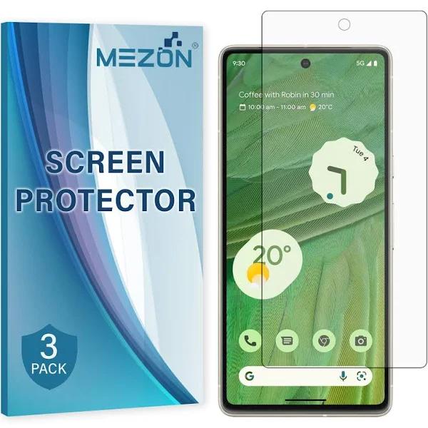 [3 Pack] MEZON Google Pixel 7 (6.3") Premium Hydrogel Clear Edge-to-Edge Full Coverage Screen Protector Fingerprint Sensor Film