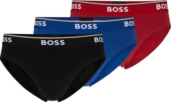 Boss 3 Pack Men's Brief - XL Red/Blue/Black