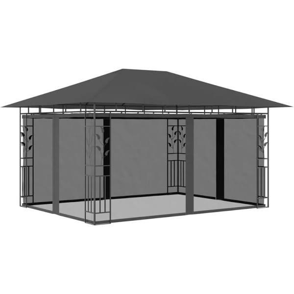 Gazebo with Mosquito Net 4x3x2.73 M Anthracite 180 g/m²