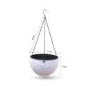 SOGA 2x White Small Hanging Resin Flower Pot Self Watering Basket Planter Outdoor Garden Decor