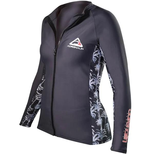 Adrenalin Beach Lady Zip Rash - Charcoal