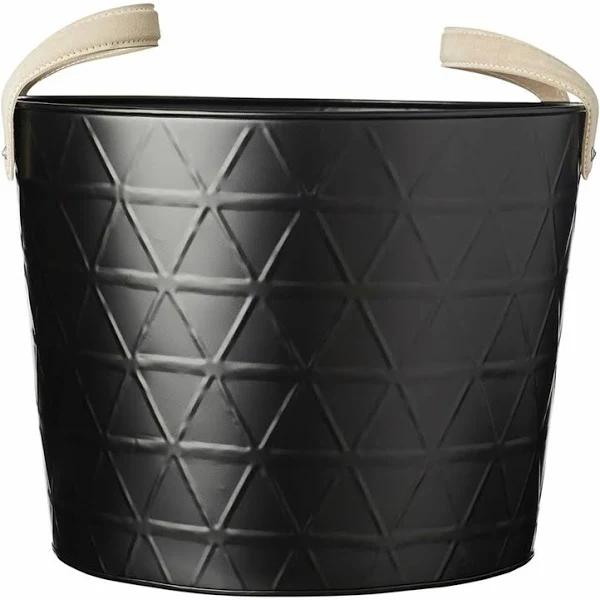 Kingston Round Storage Bucket Black Large | Black | Fire & Heating | Early Settler Furniture