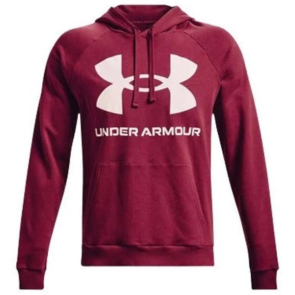 Under Armour Mens Rival Fleece Big Logo Hoodie - Red XS