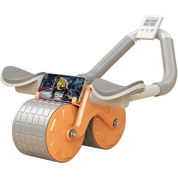 Automatic Rebound Abdominal Core Wheel ABS Roller Elbow Support Exercise Gym LCD