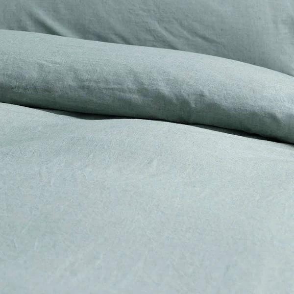 Canningvale Vintage Softwash Cotton Single Quilt Cover Set - Forest Green Melange