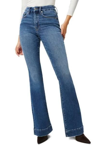 Good American Good Legs High Waist V-Back Flare Jeans Blue843