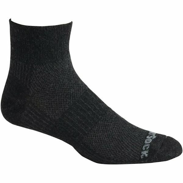 Wrightsock Eco LT Hike Quarter Black Unisex Outdoor Hiking/Trail Socks - S