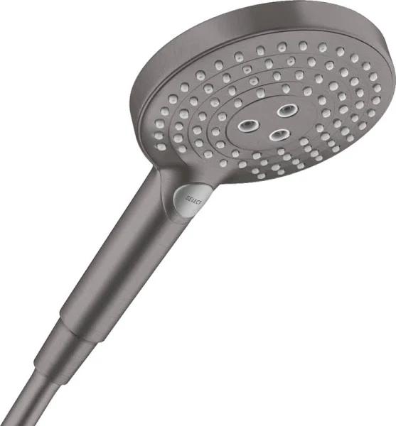 Hansgrohe 26531340 Raindance Select S Hand Shower 120 3jet EcoSmart 9 L/min Brushed Black Chrome, 3 Water-saving Sprays