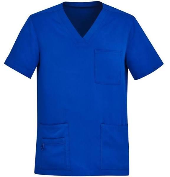 Biz Care Mens V-Neck Scrub Top XS / Electric Blue