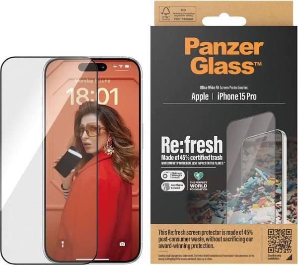 PanzerGlass Refresh Ultra Wide Fit Screen Protector With EasyAligner For iPhone 15 Pro