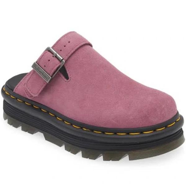 Dr Martens Zebzag Mules in Purple Suede