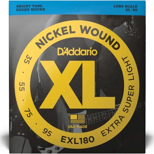 D'Addario EXL180 Nickel Wound Bass Guitar Strings - Extra Super Light - 35-95 - Long Scale