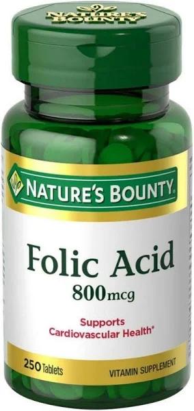 Nature's Bounty Folic Acid 800 mcg - 250 Tablets