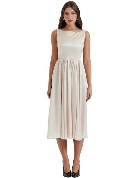 House of CB Shayla Midi Dress in Vintage Cream L