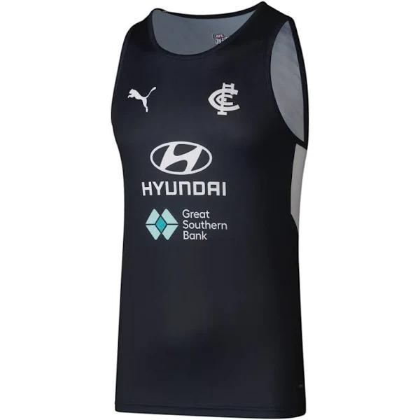 Carlton Football Club Replica Training Singlet in Dark Navy/Cfc, Size Medium by Puma