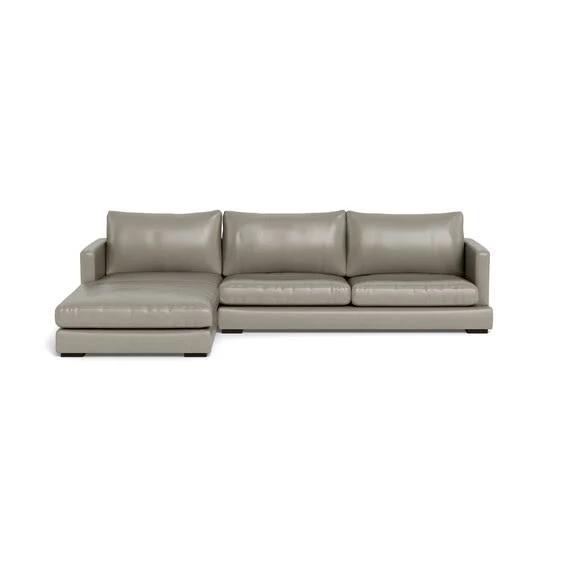 Long Island Leather Modular Sofa Light Grey by Freedom