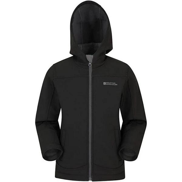 Mountain Warehouse Childrens/Kids Exodus Water Resistant Soft Shell Jacket Black 7-8 Years Mixed Children ́s Soft Shell Jacket