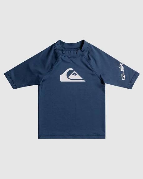 Quiksilver All Time Short Sleeve Rash Vest in Blue 7