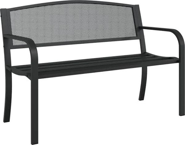 Garden Bench 119 cm Black Steel