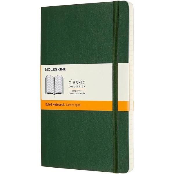 Moleskine - Classic Soft Cover Notebook - Large Myrtle Green / Ruled