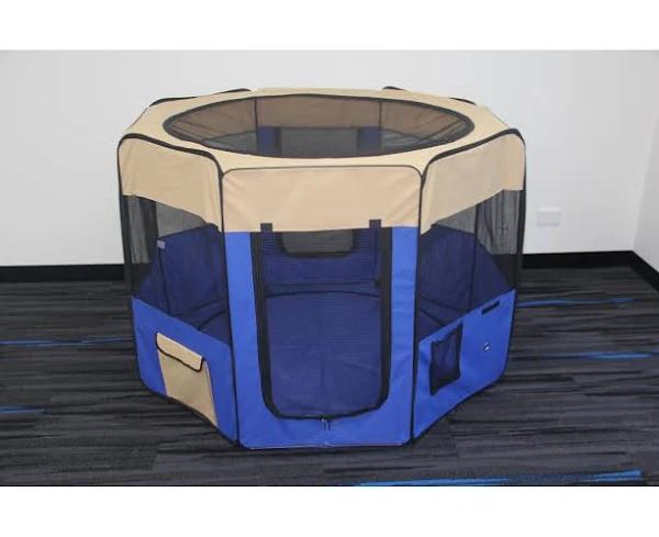 YES4PETS 98 cm High Foldable XL Blue Dog Puppy Cat Cage Soft Playpen Rabbit Enclosure - AfterPay & zipPay Available