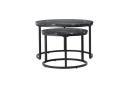 Oikiture Set of 2 Coffee Table Round Black