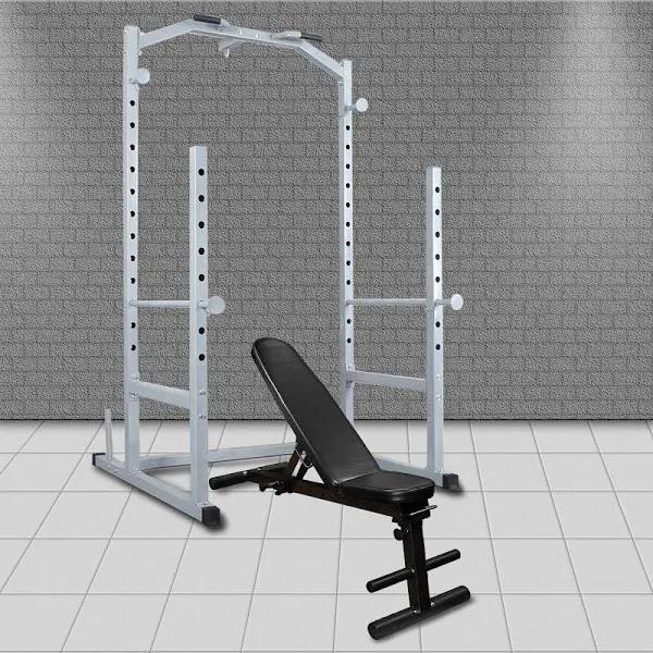 Power Cage - Power Rack - Squat Rack - Weights Bench Press + Adjust