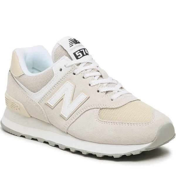 New Balance 574 Shoes Light Grey White Beige - 43