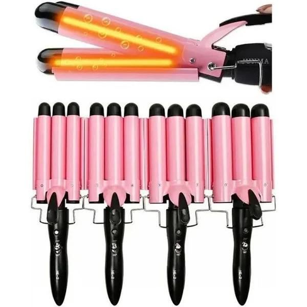 Triple 3 Barrel Ceramic Hair Curler Curling Iron Salon Styler Crimper Waver Hot [25mm]