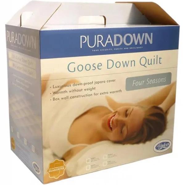 Puradown 4 Seasons 80% Duck Down 20% Duck Feather Quilt - Single