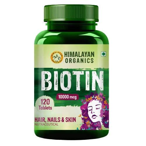 Himalayan Organics Biotin 10,000Mcg for Hair Growth- 120 tablets