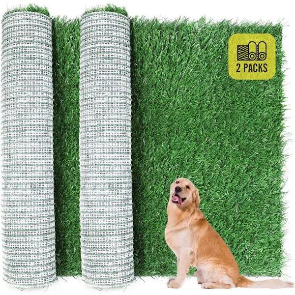 Dog Grass Pad, 2-Pack Portable Grass Pee Pads For Dogs Washable Professional Dog Grass Mat Training Grass Pee Pad For Indoor Outdoor Porches