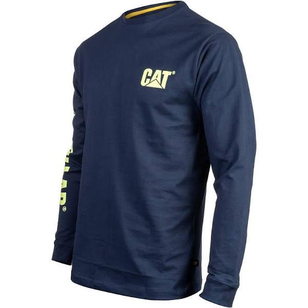 Caterpillar Mens Trademark Banner Long Sleeve Top Blue Large