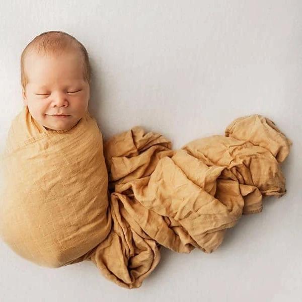 Organic Bamboo Muslin Baby Wrap | Halcyon | Bubba Bump