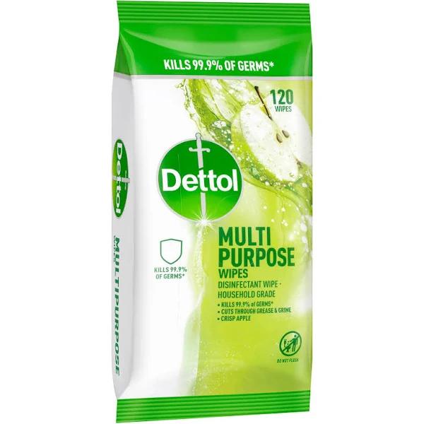 Dettol Multipurpose Wipes Crisp Apple 120 Pack