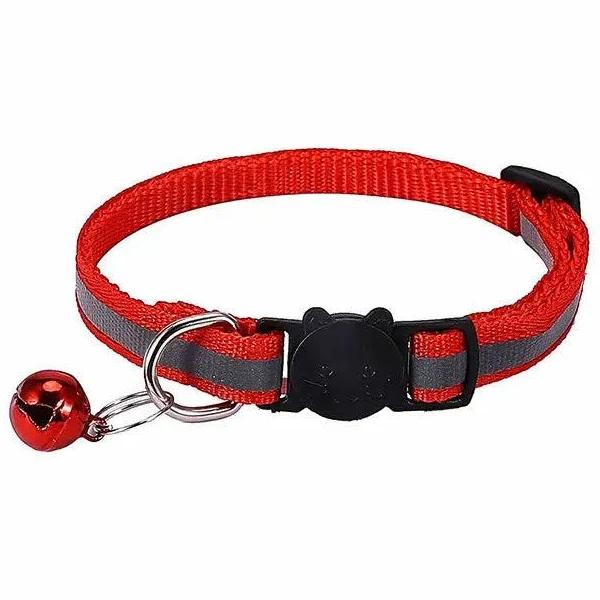 Cat Collar Reflective With Safety Release Breakaway Buckle Kitten Puppy Pet Bell Red