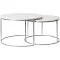 Set of 2 Luxe Coffee Table Round Marble Nesting Side Coffee Table