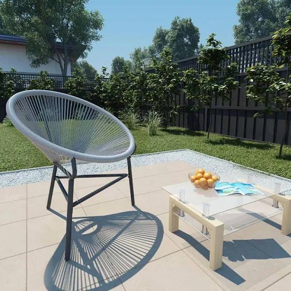 vidaXL - Garden Moon Chair Poly Rattan - Grey