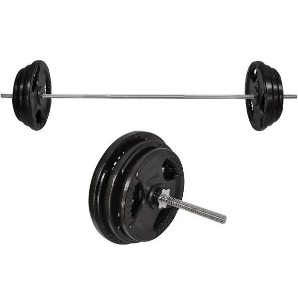 Total 98kg - 198cm Barbell Bar Weight + 90kg EZ Grip Cast Iron Weight Plate