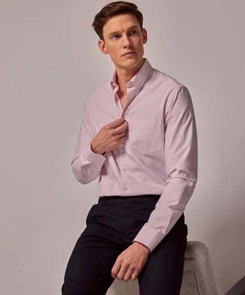 Hawes & Curtis Pink Oxford Shirt - Button Down Collar