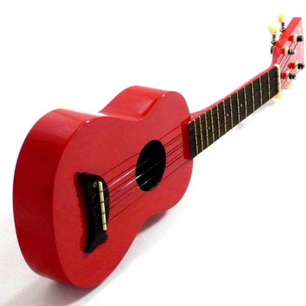 Makala Dolphin Bridge Soprano Ukulele Solid Red Gloss