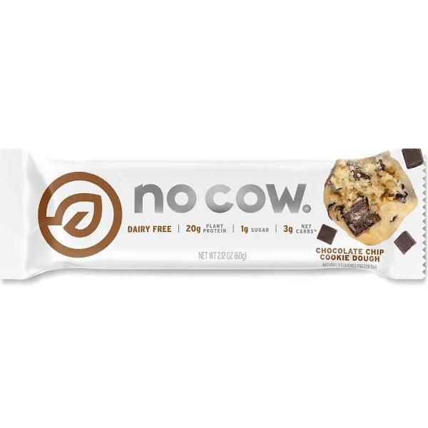 No Cow Protein Bar Chocolate Chip Cookie Dough 12 Bars 2.12 oz (60 g) Each