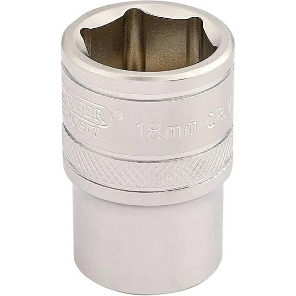 Draper Tools 1/2 Square Drive 6 Point Metric Socket 18mm (16608)