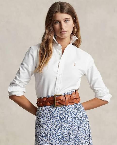 Polo Ralph Lauren - Women's White Shirts & Blouses - Classic Fit Cotton Oxford Shirt at The Iconic