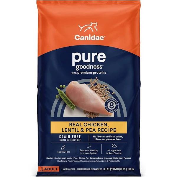 Canidae Dry Dog Food Pure Grain Free Real Chicken, Lentil & Pea Recipe 10.8kg